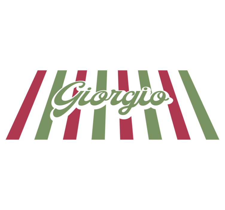 Italiensk flagg vinyl teppe med navn - Tenstickers