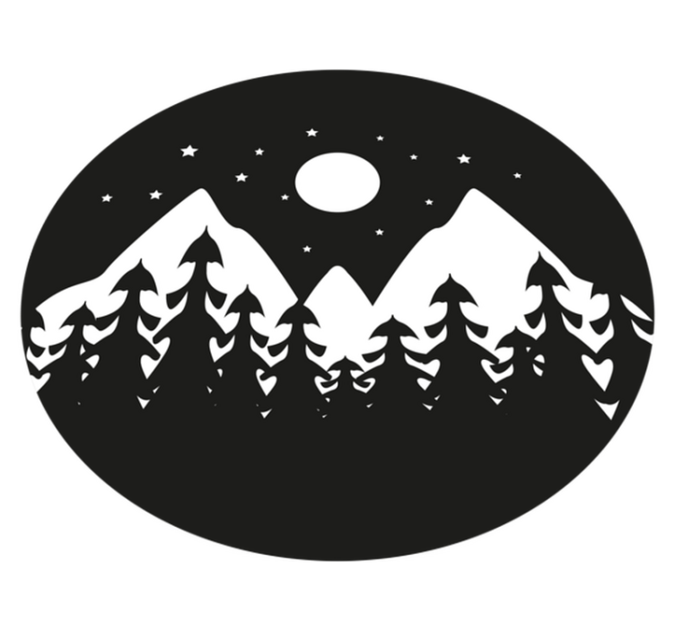 Fjellsilhuettscene vinyl teppe natur - Tenstickers