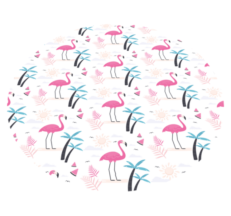 Flamingo tropisk scene vinyl teppe ungdom - Tenstickers