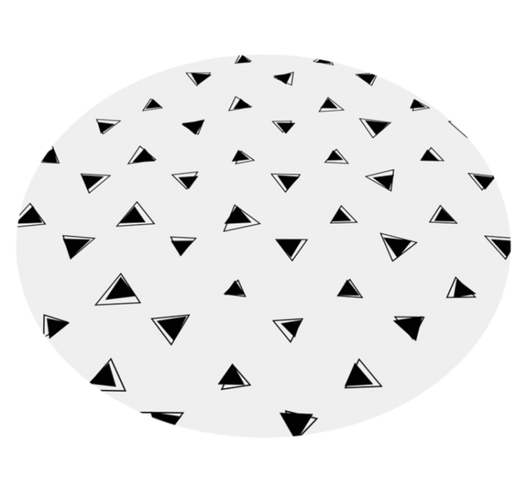 Monokrome sorte trekanter vinyl teppe geometrisk - Tenstickers