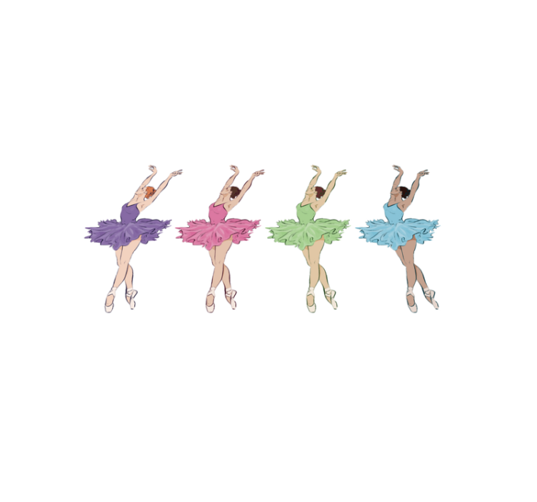 Fargerike ballettdansere Vinyl teppe flere barn - Tenstickers
