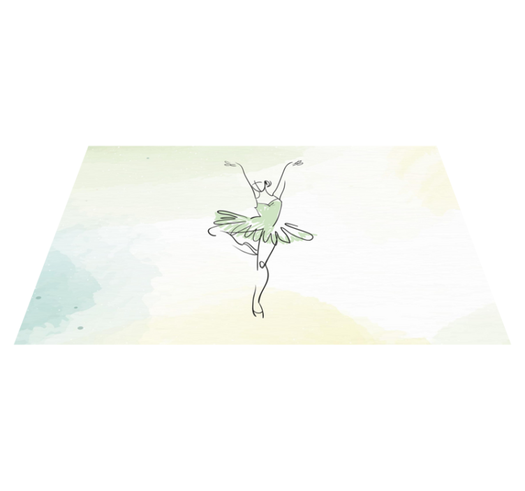 Ballerina i pose strektegning Vinyl teppe flere barn - Tenstickers