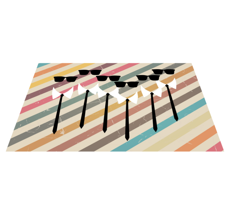 Stilig gruppeantrekk Vinyl teppe striper - Tenstickers