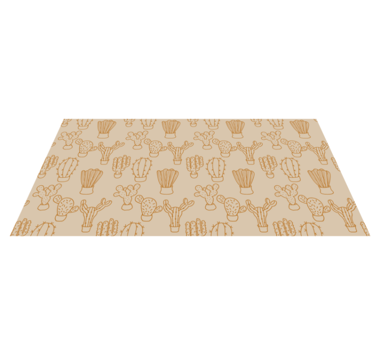 Kaktusillustrasjon vinyl teppe blomster og planter - Tenstickers