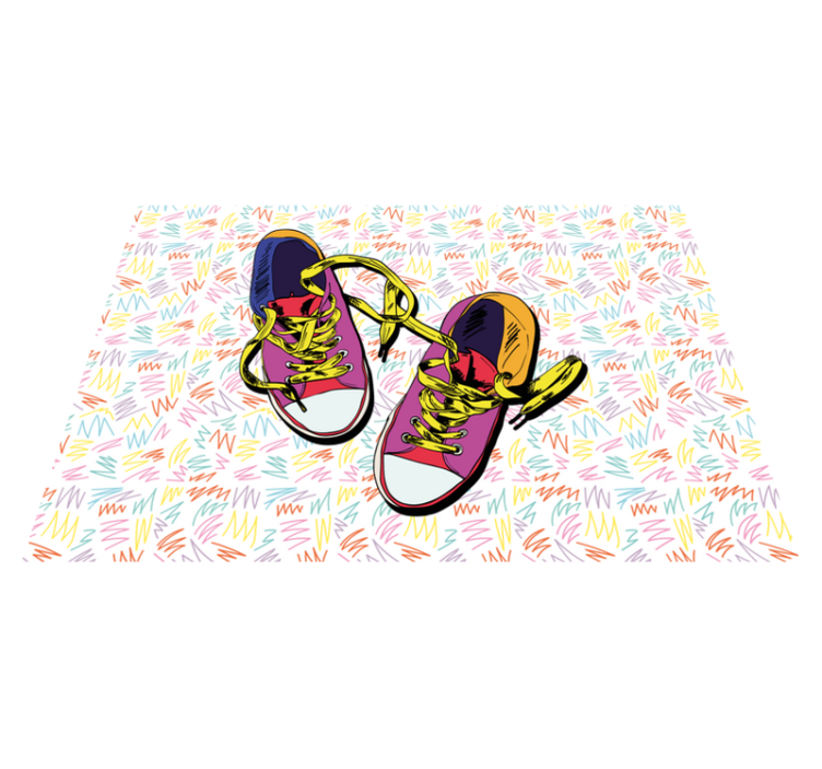 Converse illustration 80 -talls sko vinyl teppe vintage - Tenstickers