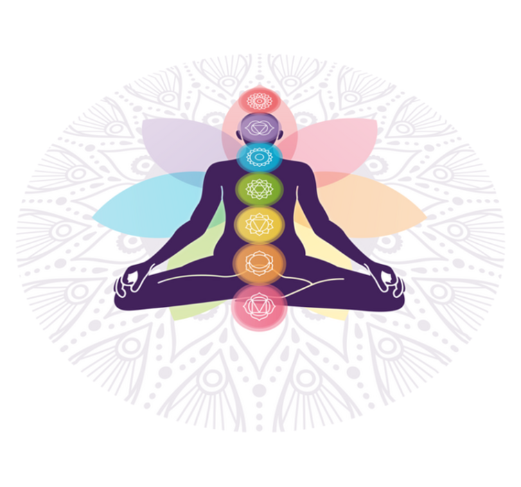 Chakra meditasjonssymbol vinyl teppe mandala - Tenstickers