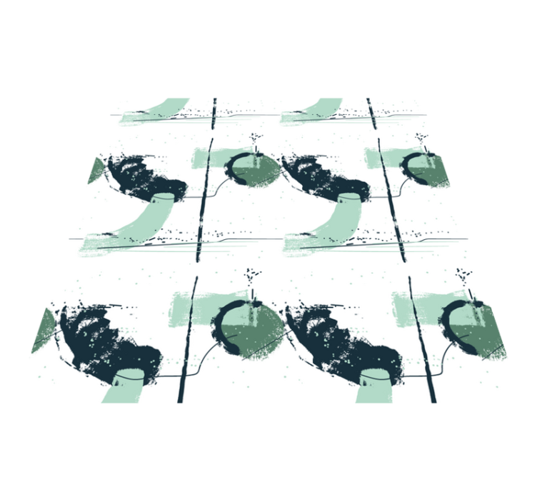 Abstrakte grønne streker vinyl teppe minimalistisk - Tenstickers