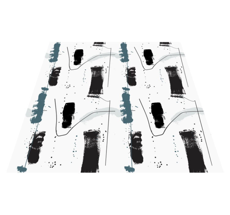 Blå maling fine linjer abstraksjon vinyl teppe moderne - Tenstickers