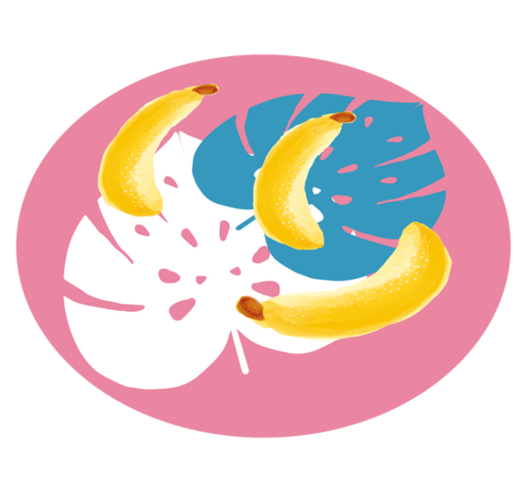 Banan på rosa bakgrunn vinyl teppe vintage - Tenstickers