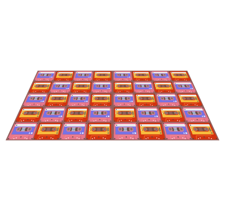 Retro kassettbånd vinyl teppe vintage - Tenstickers