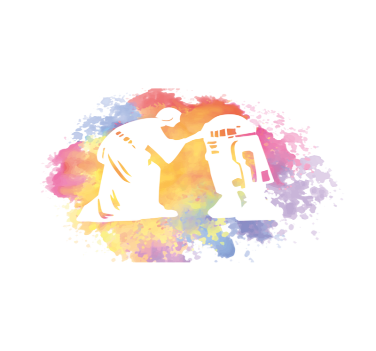 Akvarell galaktisk saga vinyl teppe ungdom - Tenstickers