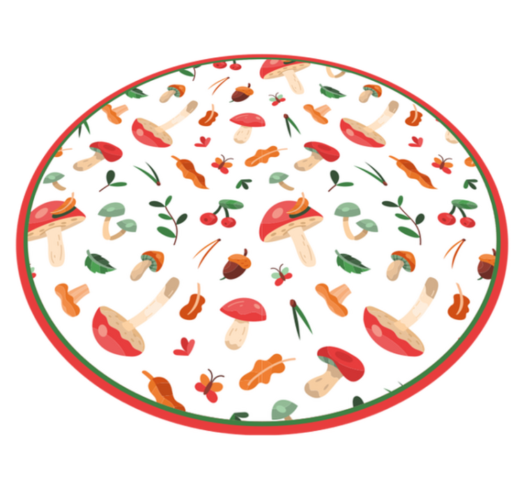 Enkelt soppmønster og kirsebær vinyl teppe blomster og planter - Tenstickers