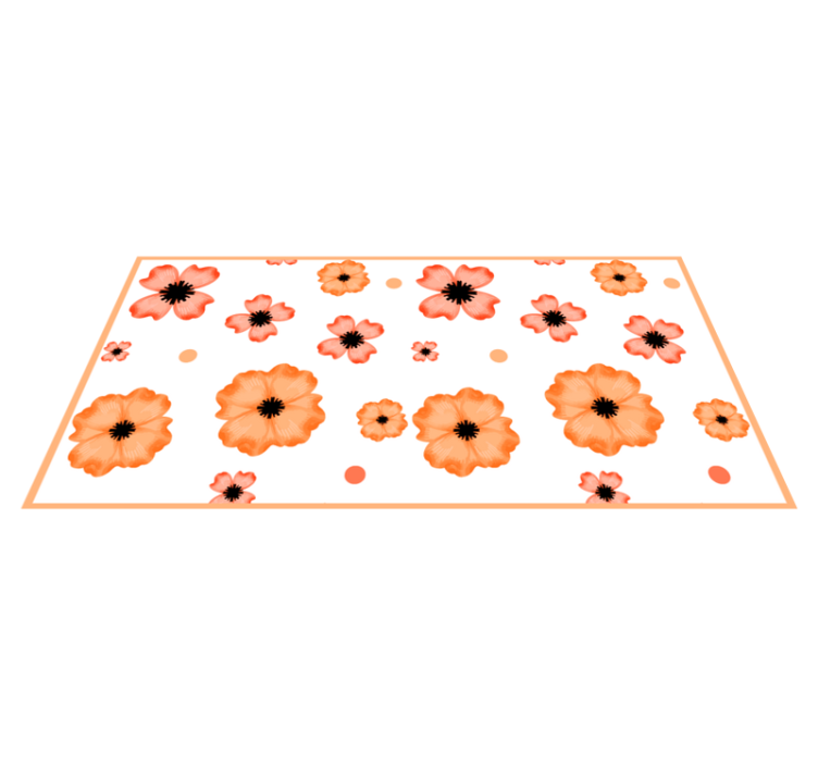 Mønstret bakgrunn vinyl teppe blomster og planter - Tenstickers