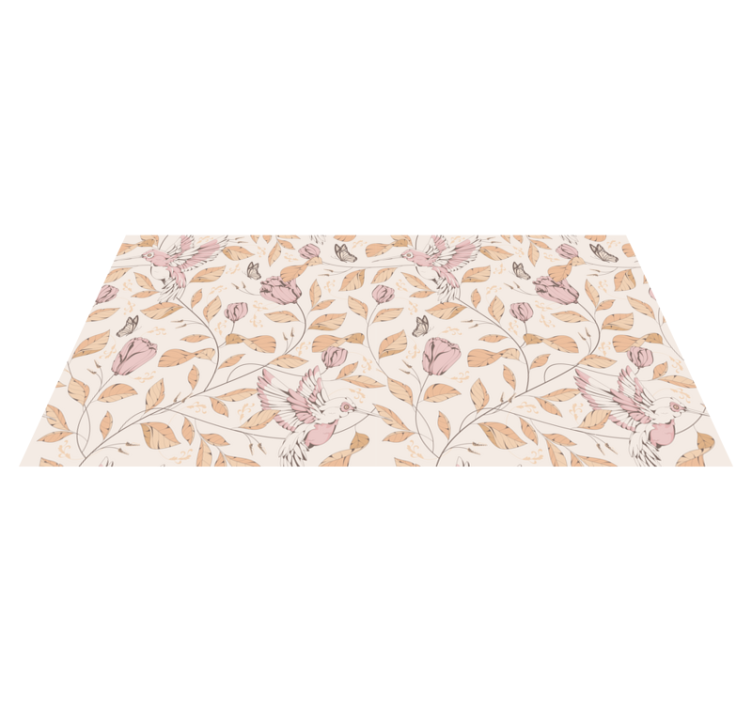 Tulipaner mønster beige farger vinyl teppe blomster og planter - Tenstickers
