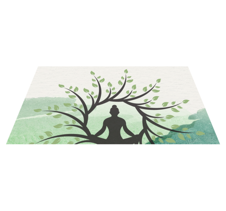 Yoga tre positur vinyl teppe mandala - Tenstickers