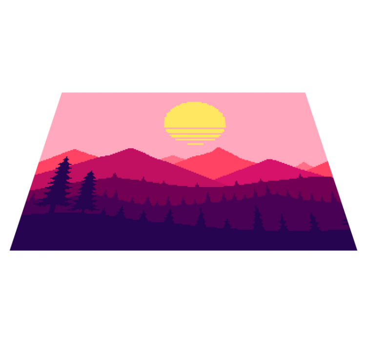 Solnedgang fjellutsikt vinyl teppe natur - Tenstickers
