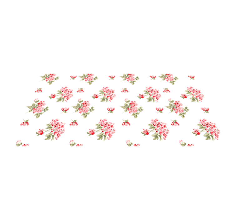 Minimalistisk shabby chic mønster vinyl teppe blomster og planter - Tenstickers