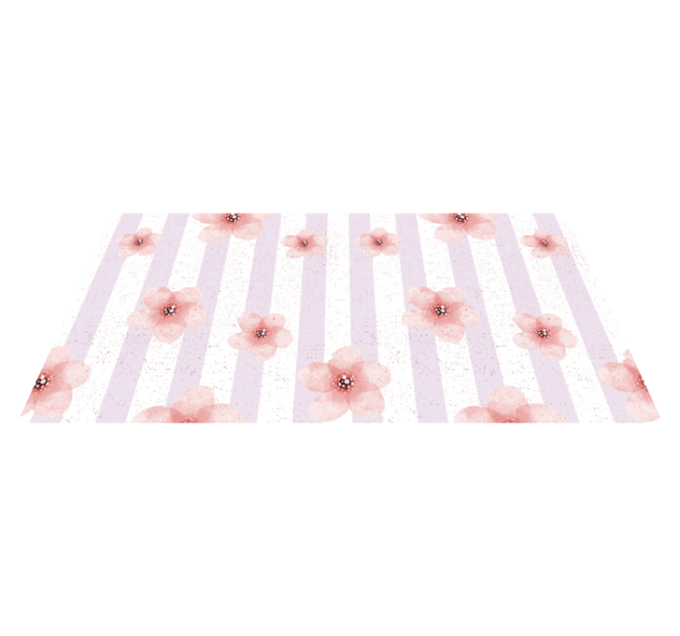 Rosa striper vinyl teppe blomster og planter - Tenstickers