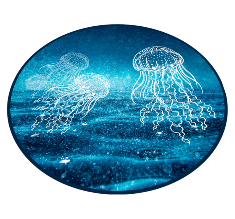 Jellyfish Ocean Scene dyr vinylteppe - Tenstickers