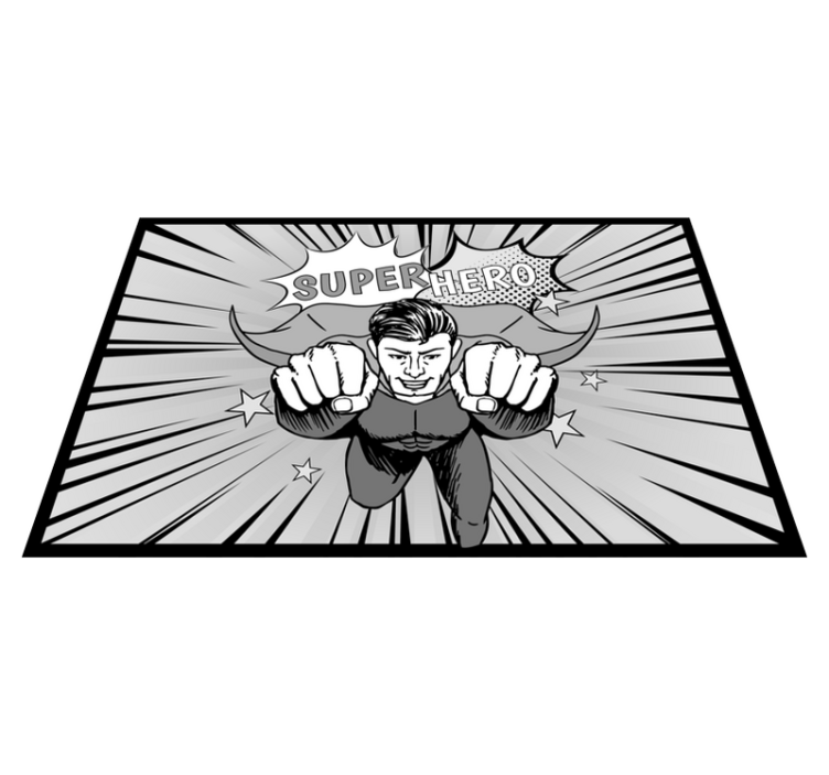 Dynamisk superheltgrafikk vinyl teppe spedbarn - Tenstickers