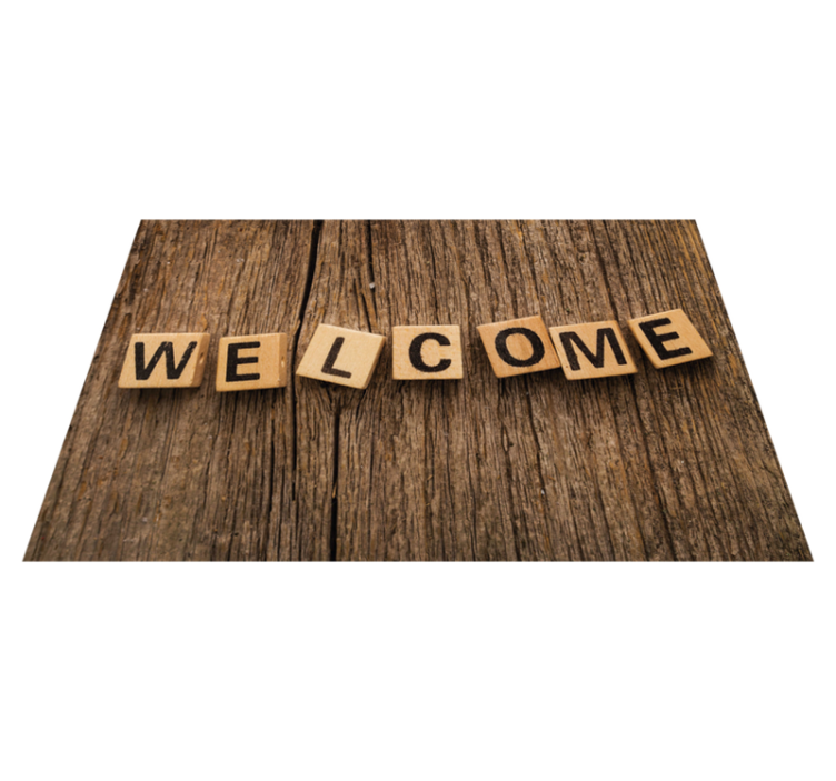 Tre alfabet velkommen sagn og tekster vinylteppe - Tenstickers