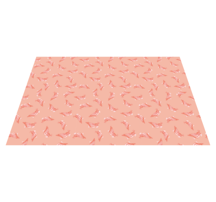 Rosa fuglemønster vinyl teppe dyr - Tenstickers