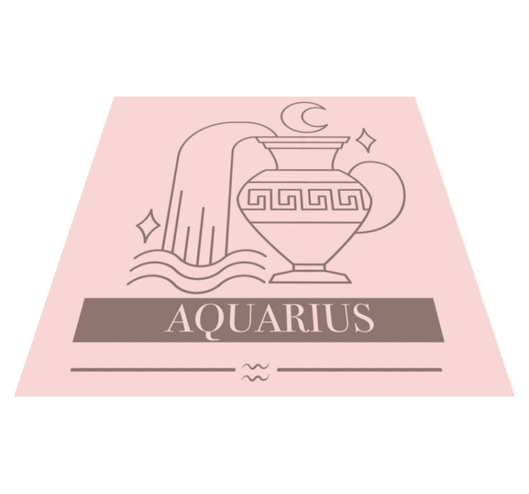 Aquarius rosa kort stjernetegn design vinyl teppe stue - Tenstickers