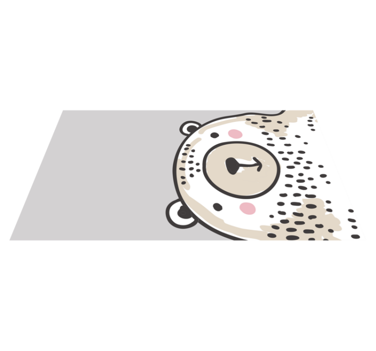 Hvit bjørn grå bakgrunn vinyl teppe dyr - Tenstickers