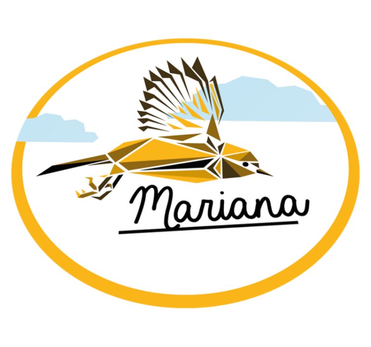 Personlig fugl vinyl teppe med navn - Tenstickers