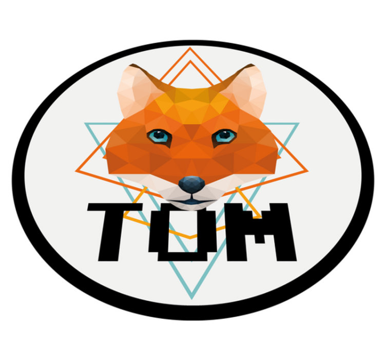 Geometrisk revesirkel vinyl teppe med navn - Tenstickers