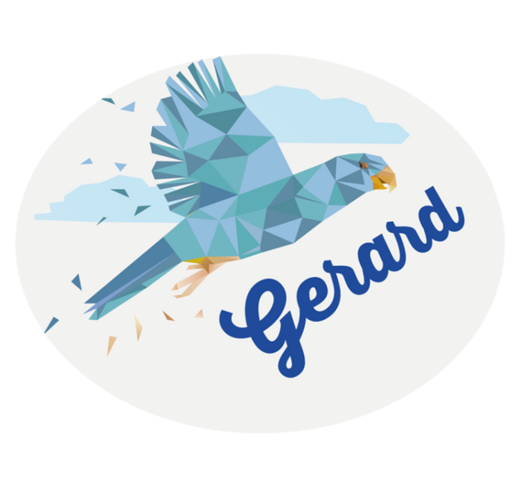 Tilpasset geometrisk ørn vinyl teppe med navn - Tenstickers