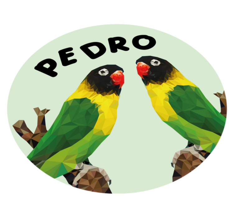 Tilpassbare dvergpapegøyer vinyl teppe med navn - Tenstickers