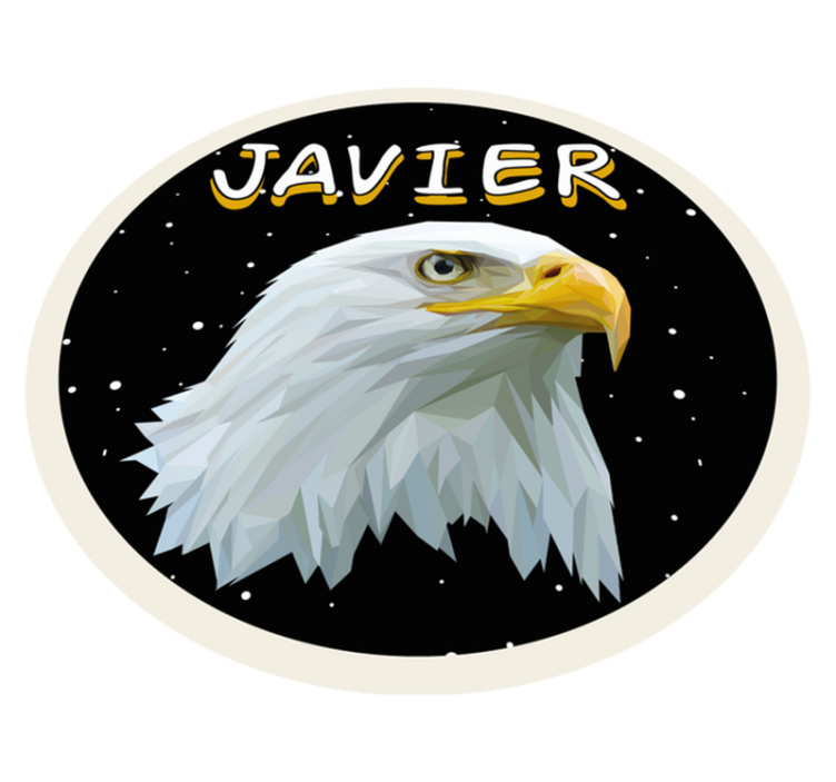 Geometrisk-dyr mektig ørn vinyl teppe med navn - Tenstickers