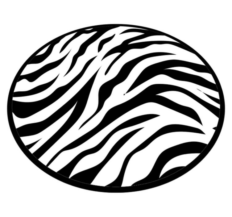 Sebra stripe sirkulær design dyreavtrykk vinylteppe - Tenstickers