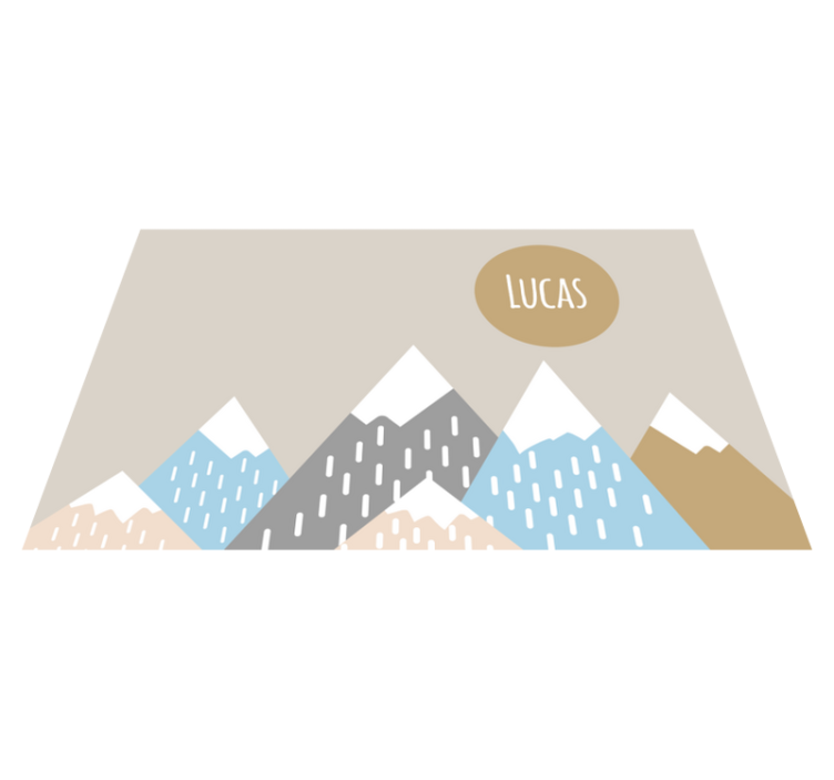 Tilpassbart fjellandskap vinyl teppe med navn - Tenstickers