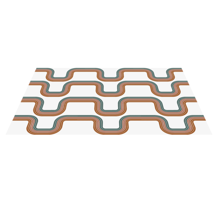 Abstrakte minimale bølger vinyl teppe vintage - Tenstickers