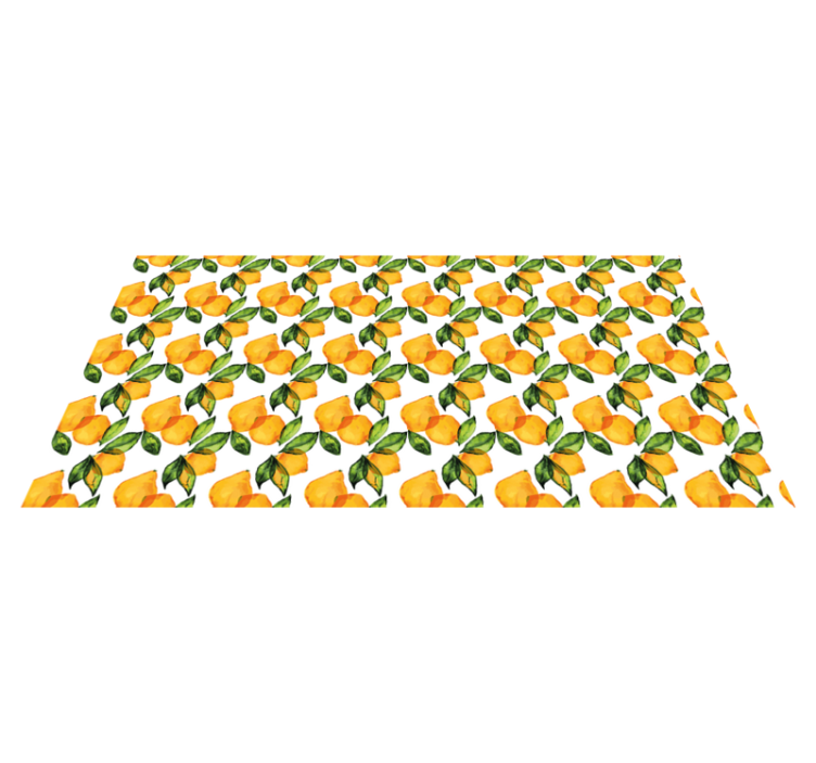 Sitron middelhavsstil vinyl teppe blomster og planter - Tenstickers