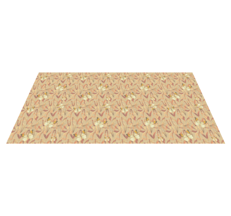 Blomstermønstret ensemble vinyl teppe stue - Tenstickers