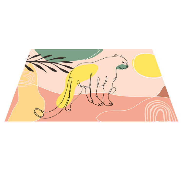 Håndtegnet panter dyr vinylteppe - Tenstickers