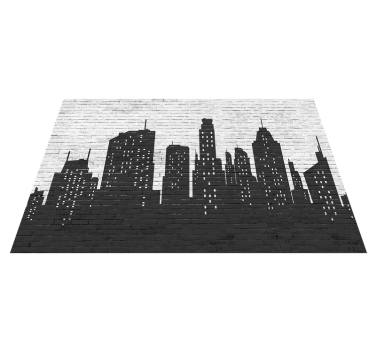 Murvegg skyline Stein vinyltepper - Tenstickers