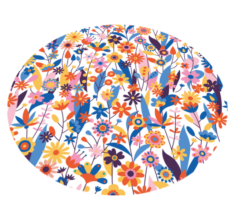 Fargerike blomster natur vinyl teppe - Tenstickers