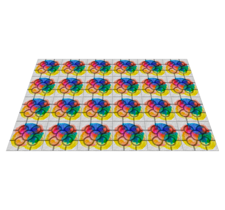 Fargerike Bilbao gatefliser vintage vinylteppe - Tenstickers