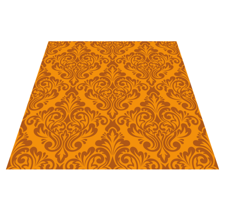 Vintage damask oransje vinyltepper - Tenstickers