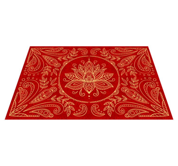 Vintage mandala design vinyl teppe rød - Tenstickers