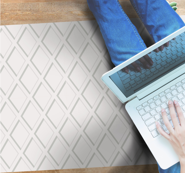 3d rombe "hamptons" mønster vinyl teppe geometrisk - Tenstickers