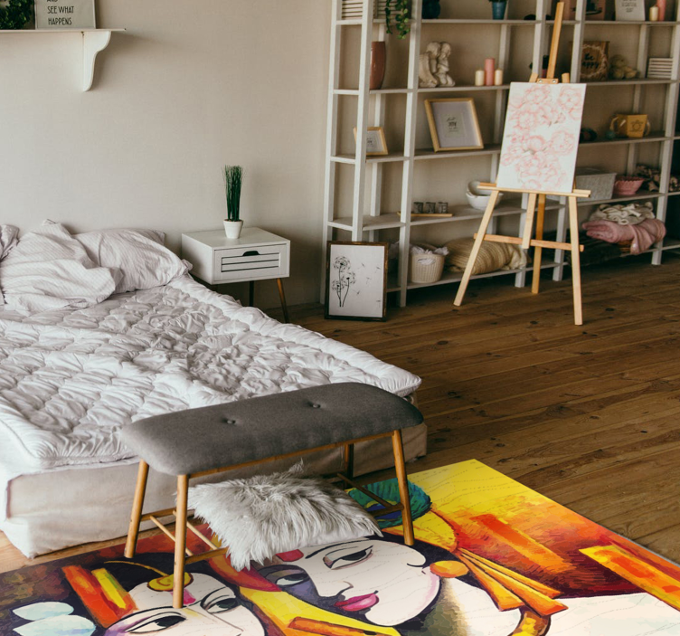 Kulturell essens vinyl teppe stue - Tenstickers