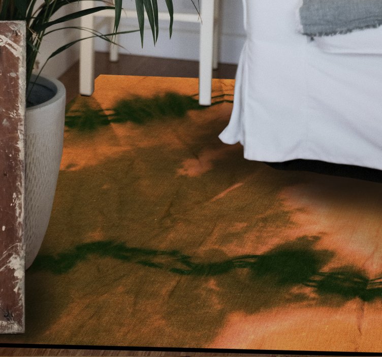 Brunt og svart slipsfargestoff tekstur vinyl teppe - Tenstickers