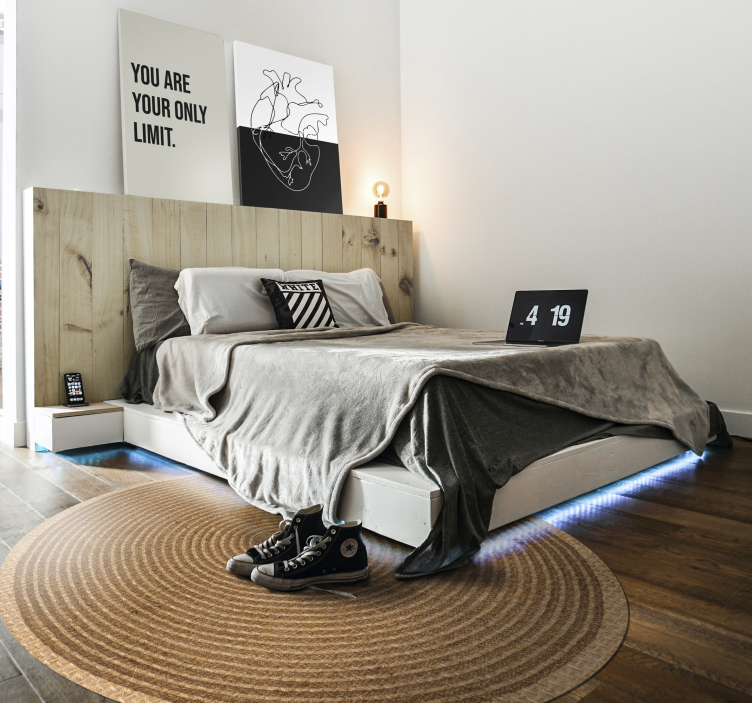 Vevd nordisk vinyl teppe med rund struktur - Tenstickers