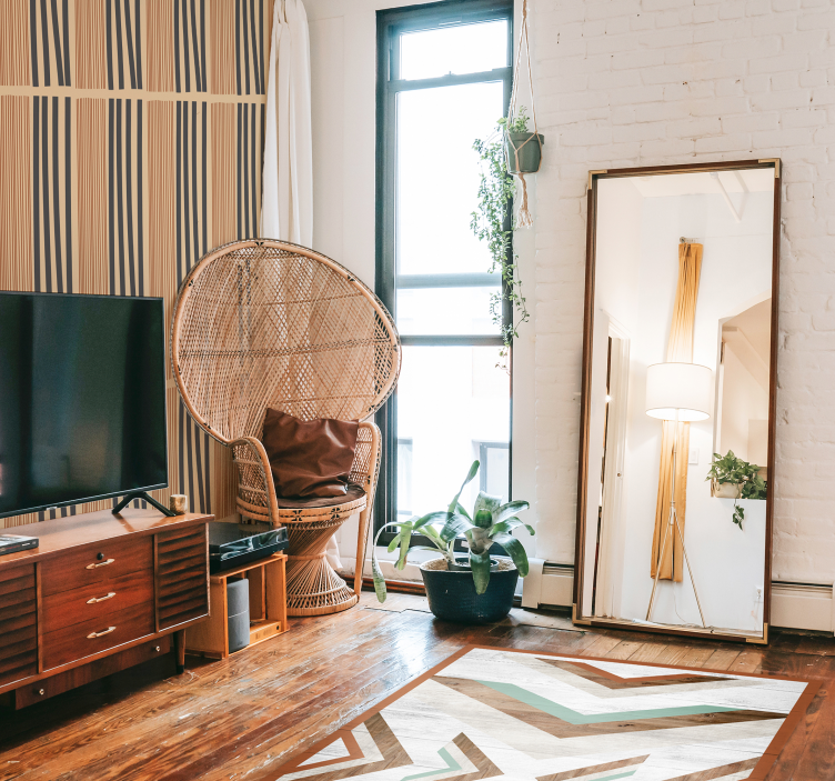 Chevron tretekstur vinyl teppe soverom - Tenstickers