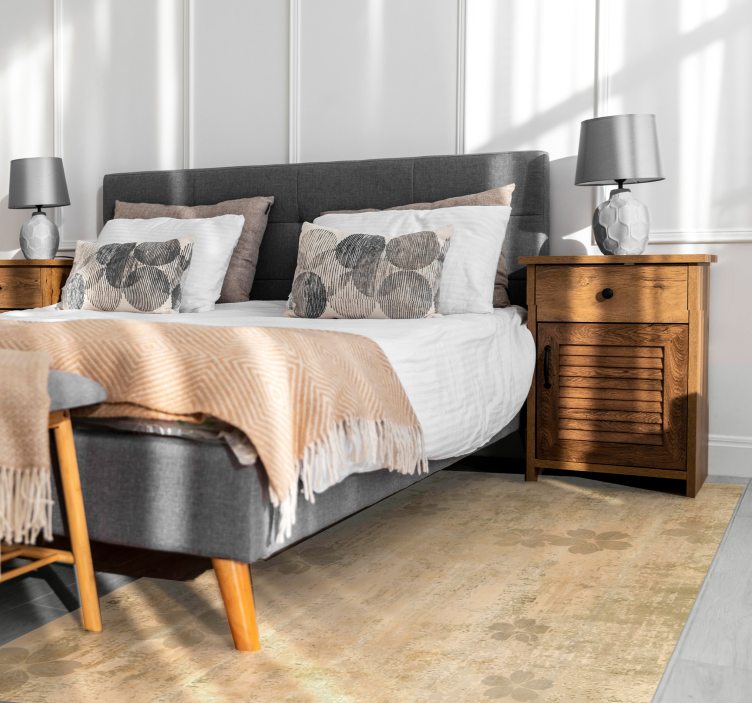 Subtil blomstereleganse vinyl teppe stue - Tenstickers